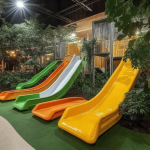 Los parques infantiles son lugares ideales para que los niños jueguen y se diviertan. Aquí, los niños pueden correr, saltar y hacer nuevos amigos. El juego al aire libre mejora su salud y bienestar. Además, fomenta la creatividad y la imaginación. Las actividades al aire libre son buenas para su desarrollo físico y social.