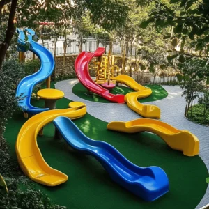 Los parques infantiles son lugares especiales. Aquí, los niños pueden jugar, correr y explorar. El juego al aire libre es clave para su crecimiento. Les ayuda a ser más fuertes y más felices. En estos espacios, los niños hacen amigos y aprenden a compartir.