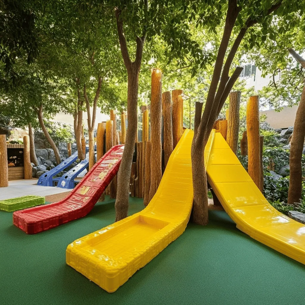 La seguridad en las áreas infantiles es clave para el juego. Los niños deben sentirse libres y felices. Por eso, el diseño debe incluir medidas de protección. Un buen área debe tener superficies suaves. Estas evitan lesiones en caso de caídas. Los materiales deben ser de alta calidad. Así, garantizan la durabilidad y evitan accidentes.
