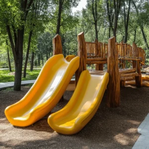 Los parques de madera son espacios llenos de vida. Usan madera natural para crear áreas de juego y descanso. Estos parques no solo son bonitos, también son buenos para nuestro entorno. La madera se mezcla bien con la naturaleza. Los niños pueden jugar y explorar en un lugar seguro.