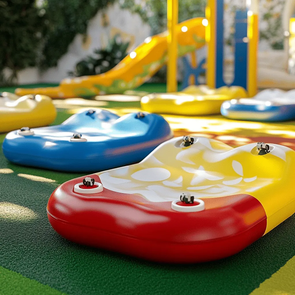 Las colchonetas son importantes en los parques infantiles. Proporcionan un lugar seguro para jugar. Cuando los niños saltan o corren, las colchonetas ayudan a prevenir lesiones. Si un niño se cae, la colchoneta amortigua el impacto. Esto hace que los padres se sientan más tranquilos.
