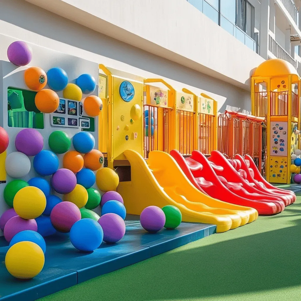 Los parques de bolas son espacios llenos de diversión. Aquí, los niños pueden jugar y explorar. Un parque de bolas tiene una estructura donde hay muchas bolas de colores. También hay rampas y túneles para que los niños se deslicen y se escondan. Este espacio está hecho de materiales seguros y duraderos. Por eso, los padres pueden estar tranquilos mientras sus hijos juegan.