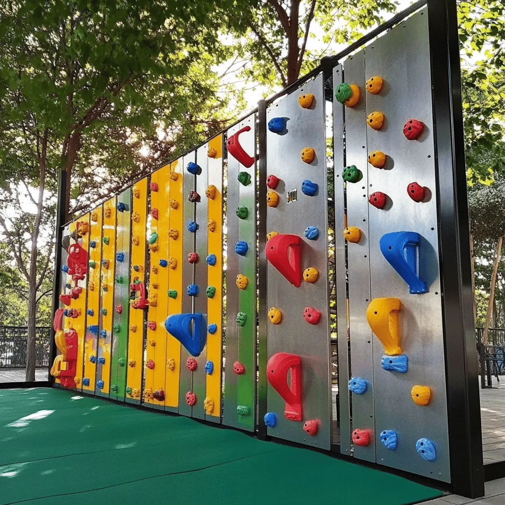 Un rocódromo es un lugar donde los niños pueden escalar. Es seguro y divertido. Permite que los pequeños se muevan, se diviertan y aprendan. La estructura tiene paredes de escalada. Estas paredes tienen presas de diferentes formas y colores. Así, cada niño puede elegir su ruta. La escalada mejora la fuerza y la coordinación. Además, ayuda a desarrollar habilidades sociales.