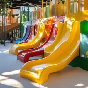 Los parques infantiles son lugares mágicos. Aquí, los niños pueden jugar y explorar. El juego es muy importante en la infancia. Ayuda a los niños a crecer sanos y felices. Jugar al aire libre también mejora su salud. Respiran aire fresco y disfrutan del sol. Además, el juego en grupo enseña a compartir y a hacer amigos.