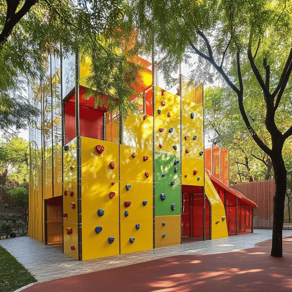 Los parques de escalada para niños son espacios diseñados para que los pequeños se diviertan mientras escalan. Estas áreas ofrecen retos físicos que son muy emocionantes. La escalada ayuda a los niños a desarrollar sus habilidades motoras. También les enseña sobre el trabajo en equipo y la confianza.