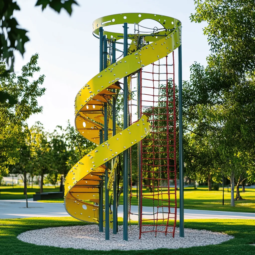 En el Parque Araña, encontramos juegos de escalada que emocionan a todos. Uno de los más destacados es la Parque Araña de Escalada. Esta estructura es una maravilla. Tiene forma de araña y está hecha de acero. Es muy duradera y segura. Las cuerdas son fuertes y trenzadas. Esto permite que los niños escalen con confianza.