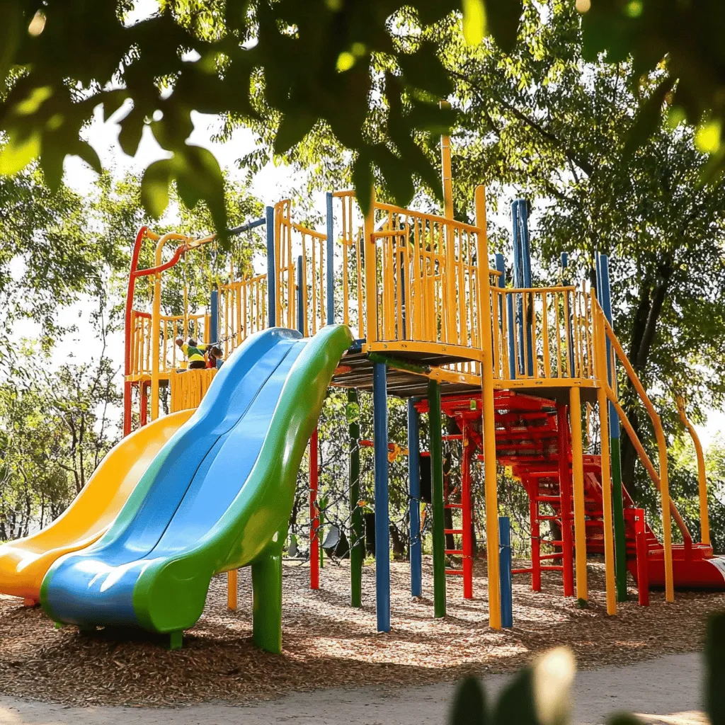 Los parques de juegos infantiles son lugares mágicos. Aquí, los niños pueden correr, saltar y explorar. Jugar al aire libre es vital para su salud. Les ayuda a crecer fuertes y felices. El juego también fomenta la amistad y la creatividad. Cada parque ofrece algo único.