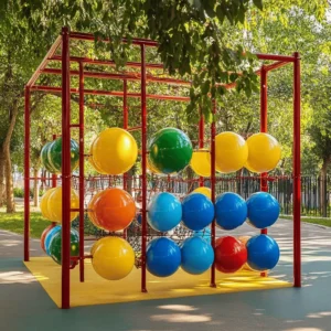 Los parques de bolas son espacios llenos de diversión. Tienen muchas bolas de colores y diferentes juegos. Los niños pueden saltar, correr y jugar con sus amigos. Este tipo de parque es ideal para que los pequeños se diviertan y hagan ejercicio.